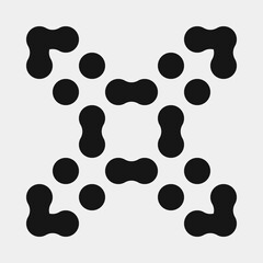Abstract Cross Pattern Dots Logo generative computational art illustration