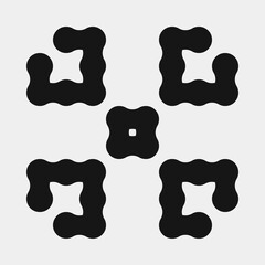 Abstract Cross Pattern Dots Logo generative computational art illustration