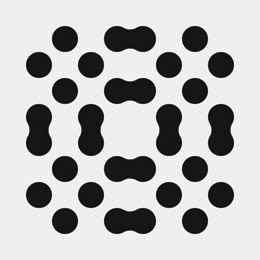 Fototapeta premium Abstract Cross Pattern Dots Logo generative computational art illustration