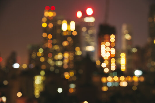 Night in Manhattan background, New York city.