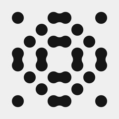 Fototapeta premium Abstract Cross Pattern Dots Logo generative computational art illustration