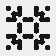 Abstract Cross Pattern Dots Logo generative computational art illustration