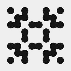 Abstract Cross Pattern Dots Logo generative computational art illustration