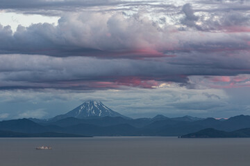 Kamchatka, Vilyuchinsky volcano at sunset