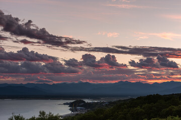 Kamchatka, sunset over Avachinskaya bay