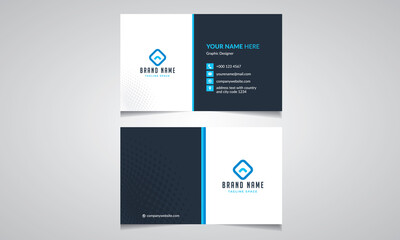 Blue Business card concept. Business card template