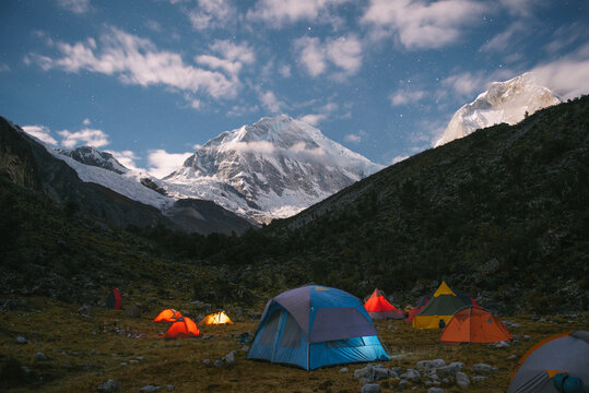 Expedition basecamp at night