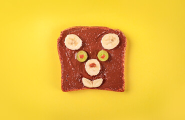 Sweet funny sandwich. Lunch for child