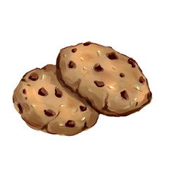 Oat cookies with chocolate drops