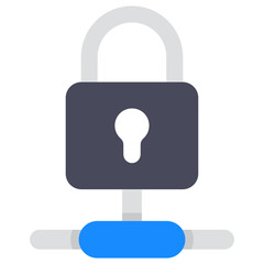 
Editable vector design of network lock in trendy style 
