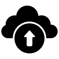 
Cloud with upward direction arrow, flat design of cloud uploading icon

