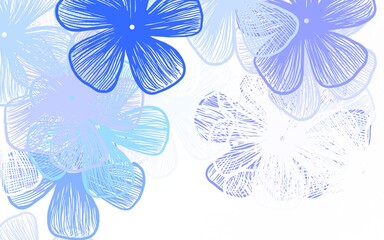 Fototapeta na wymiar Light BLUE vector natural background with flowers