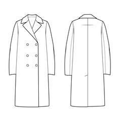 Technical sketch coat for woman