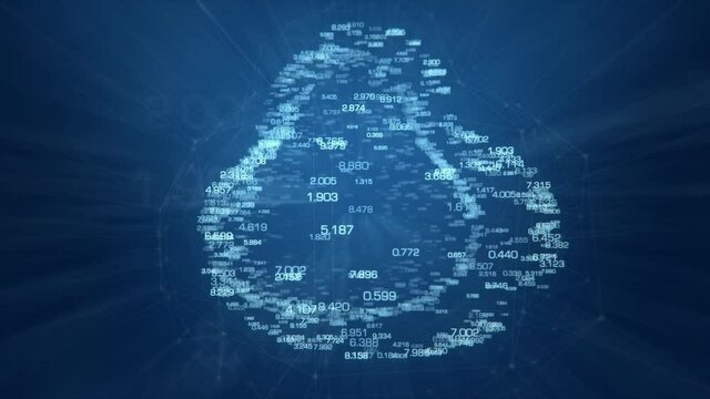 Animation of Camera moving around abstract Cloud Computing Network. Seamlessly looping and perfect as a background.