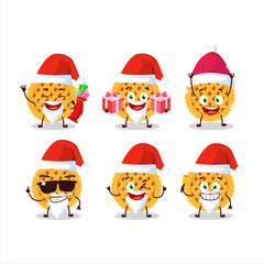 Santa Claus emoticons with pumpkin pie cartoon character
