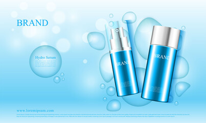 Cosmetic advertising works using water concept as illustration