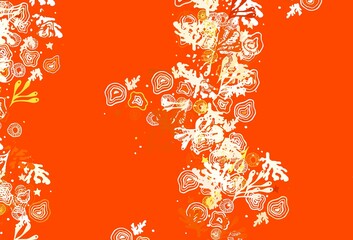 Light Orange vector backdrop with memphis shapes.