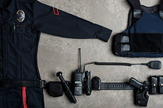 Police Officer equipment from above