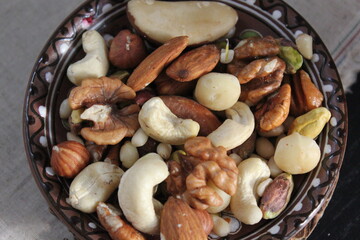 mixed nuts in a bowl