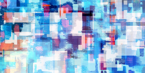 Digital winter texture. Christmas abstract dirty art background. Bright geometric artwork