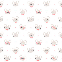 Cute mouse seamless pattern background