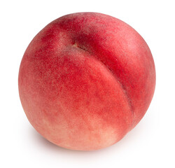 Peach fruit isolated on white background, Fresh White Peach on White Background (With clipping path)