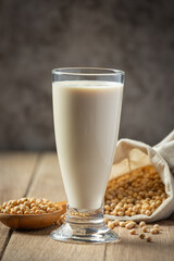 Soy Milk, Soy Food and Beverage ProductsFood nutrition concept.