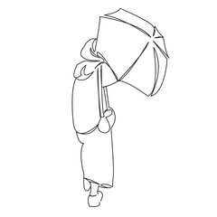 Fototapeta na wymiar muslim woman under umbrella