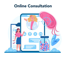 Gynecologist online service or platform. Human anatomy, ovary