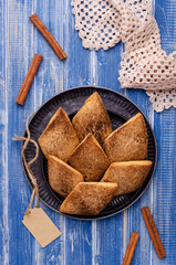 Traditional shortbread cookies with cinnamon