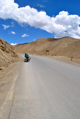 Fototapeta na wymiar Road in Ladakh, Jammu & Kashmir, India (somewhere between Kargil and Leh, Near Mulbekh Monastery) 