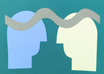 Collage di carta forza della mente umana. Telepatia. 