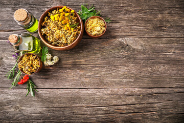 Herbal medicine. Rustic country style.