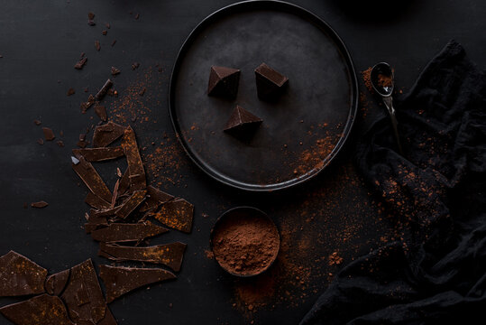 Chocolate desserts with alcoholic drink
