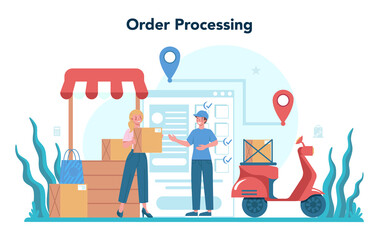 Seller concept. Professional worker in the supermarket, shop,