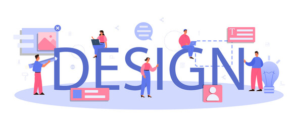 Design typographic header. Graphic, web, printing design. Digital