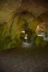 The Huel Lee is man-made caves in Luxembourg Sand-stone. The forest and the surroundings near the caves.
