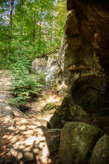 The Huel Lee is man-made caves in Luxembourg Sand-stone. The forest and the surroundings near the...