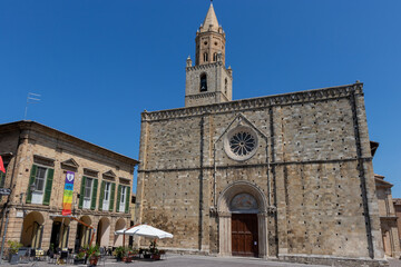 view of Atri Cathedral facade, Atri, Teramo, Italy