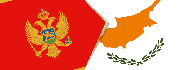 Montenegro and Cyprus flags, two vector flags.
