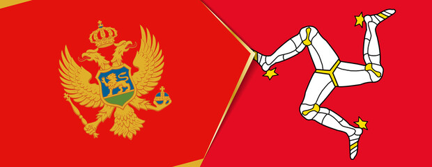 Montenegro and Isle of Man flags, two vector flags.