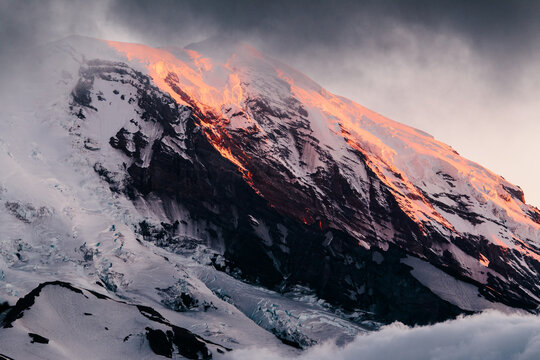 Dramatic Sunset Light on Mt. Rainier