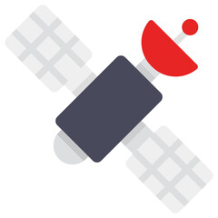 
Artificial satellite or artificial spaceflight icon in flat style 
