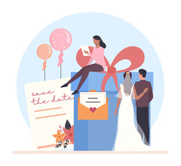 Wedding planner concept. Professional organizer planning wedding