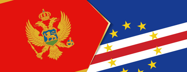 Montenegro and Cape Verde flags, two vector flags.