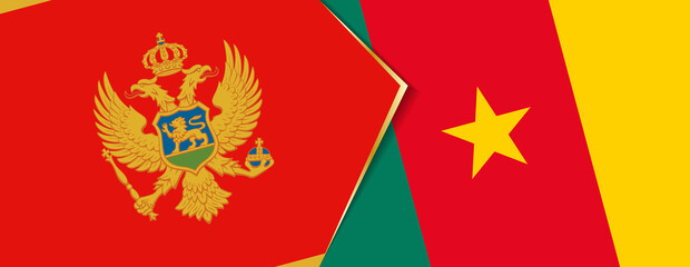 Montenegro and Cameroon flags, two vector flags.