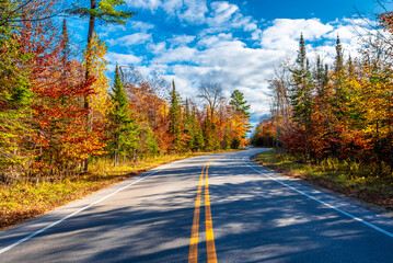 A Road at Autumn in Door County of Wisconsin