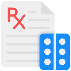 
Paper with blister showcasing rx icon
