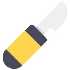
A surgical knife, cutter icon in flat vector design
