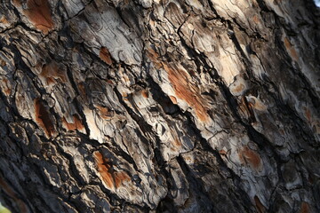The Bark Southern pine in Croatia close up
